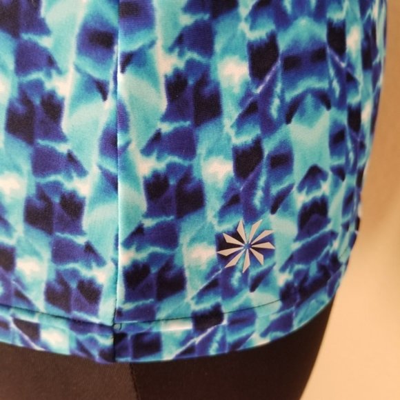 Athleta Tankini High Neck Swim Blue White Size XXS - Picture 4 of 6
